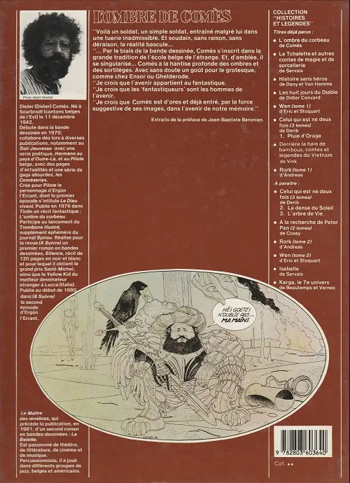 Verso de l'album L'Ombre du corbeau