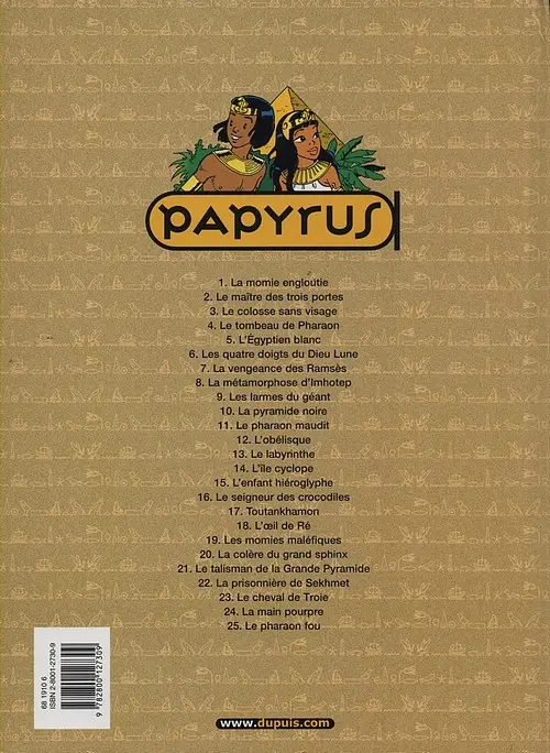 Verso de l'album Papyrus Tome 10 La pyramide noire