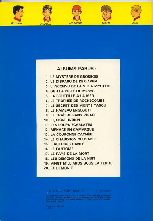 Verso de l'album La Patrouille des Castors Tome 5 La bouteille à la mer