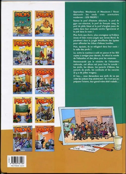 Verso de l'album Les Profs Tome 9 Rythme scolaire