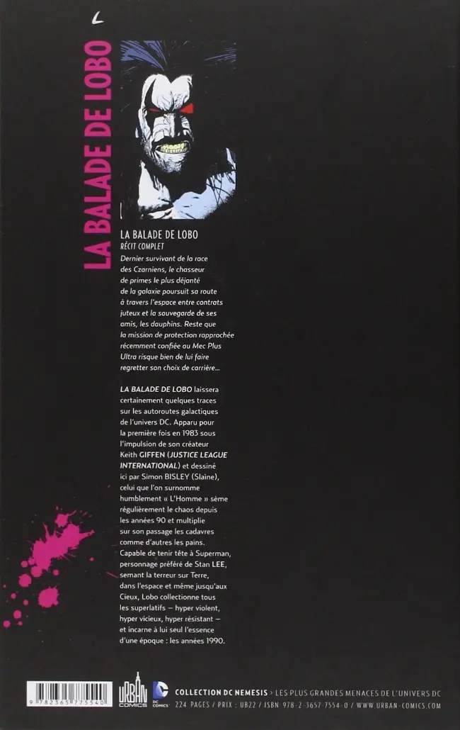 Verso de l'album La Balade de Lobo / Le Dernier Czarnien