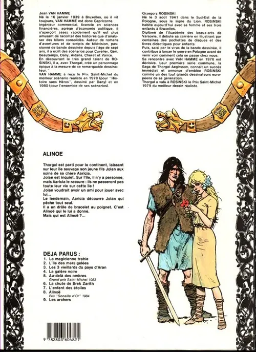 Verso de l'album Thorgal Tome 8 Alinoë