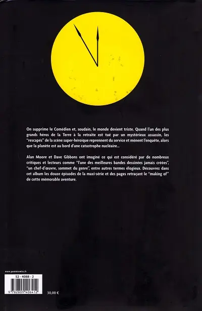 Verso de l'album Watchmen (Les Gardiens)