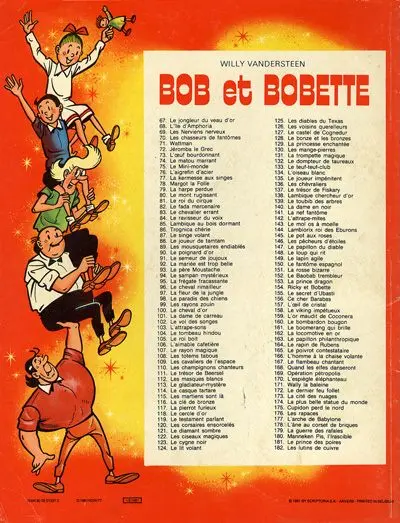 Verso de l'album Bob et Bobette Tome 182 Les lutins de cuivre