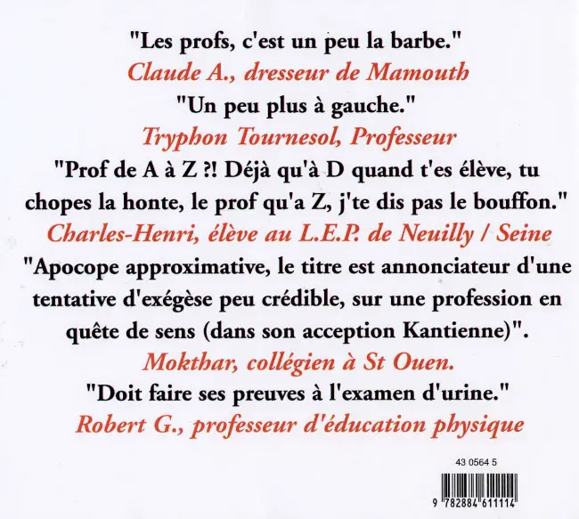 Verso de l'album Le Petit Dico illustré ... Le Petit Dico Illustré des Profs