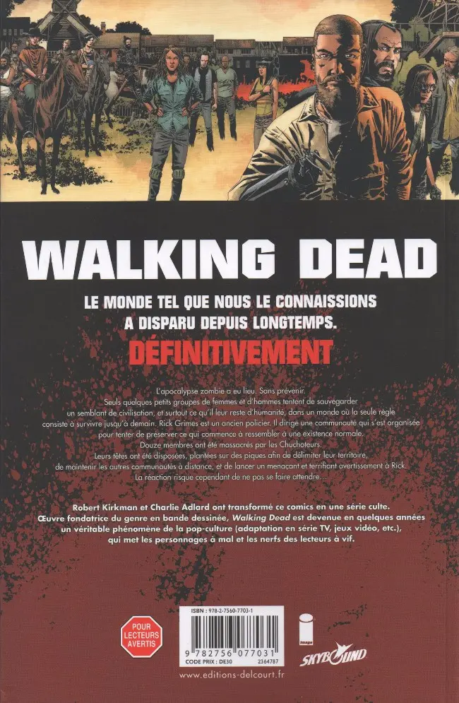 Verso de l'album Walking Dead Tome 25 Sang pour sang