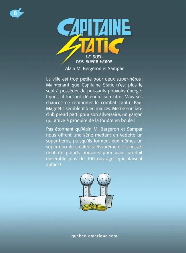 Verso de l'album Capitaine Static 8 Le duel des super-héros