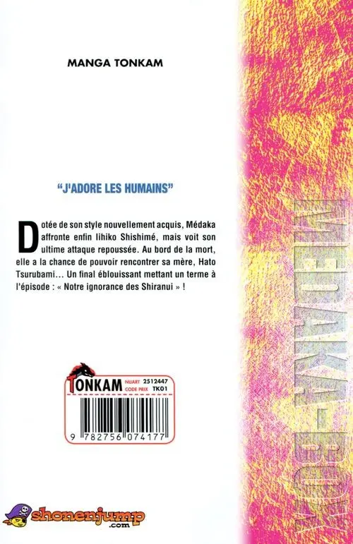 Verso de l'album Medaka-Box 21