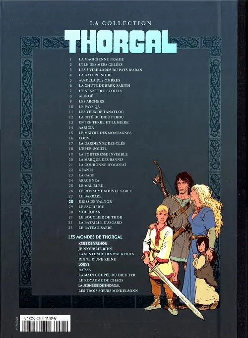 Verso de l'album Thorgal La collection Tome 28 Kriss de Valnor