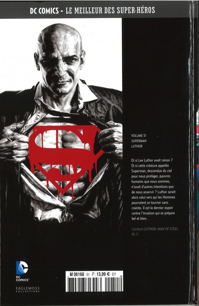 Verso de l'album DC Comics - Le Meilleur des Super-Héros Volume 51 Superman - Luthor