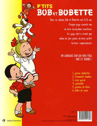 Verso de l'album Bob et Bobette (P'tits) Tome 6 Bulles de savon