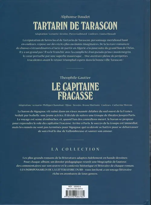 Verso de l'album Les Indispensables de la Littérature en BD Tartarin de Tarascon / Le Capitaine Fracasse