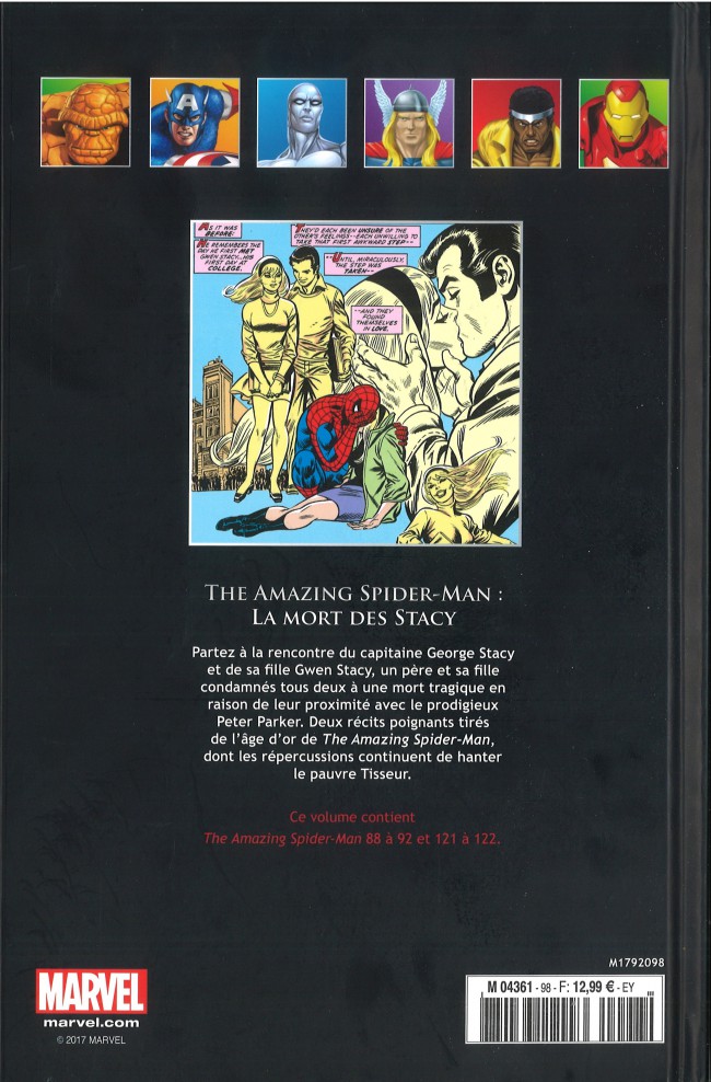 Verso de l'album Marvel Comics - La collection de référence Tome 98 The Amazing Spider-Man - La Mort des Stacy