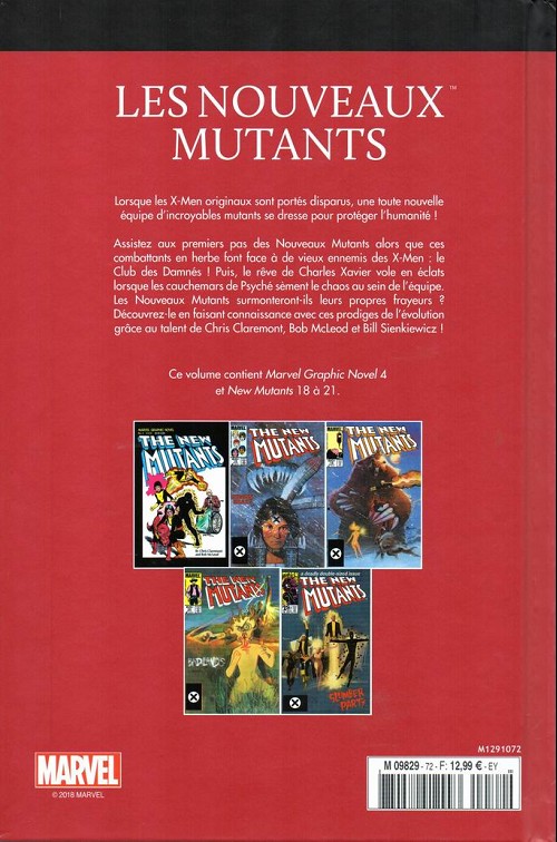 Verso de l'album Le meilleur des Super-Héros Marvel Tome 72 Les nouveaux mutants