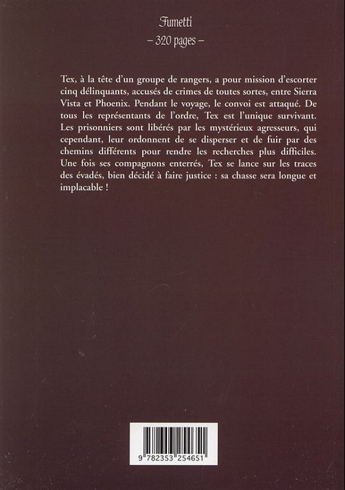 Verso de l'album Tex (Maxi) Tome 15 L'Or du massacre