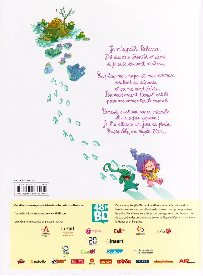 Verso de l'album Ernest & Rebecca Tome 1 Mon copain est un microbe