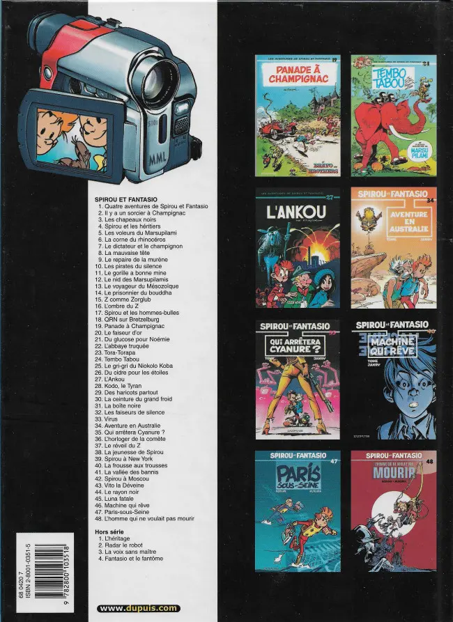 Verso de l'album Spirou et Fantasio Tome 24 Tembo Tabou