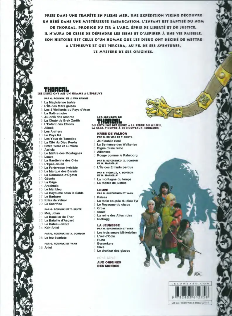 Verso de l'album Thorgal Tome 23 La cage