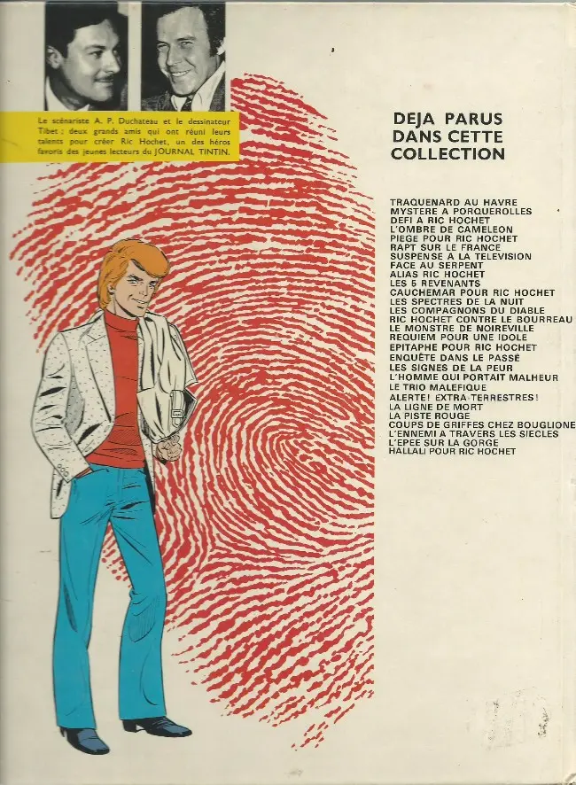 Verso de l'album Ric Hochet Tome 23 La ligne de mort