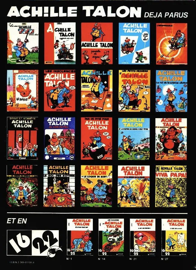 Verso de l'album Achille Talon Tome 19 Achille Talon et le grain de la folie
