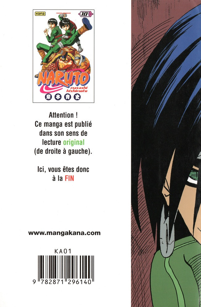 Verso de l'album Naruto 10 Un ninja formidable...!!