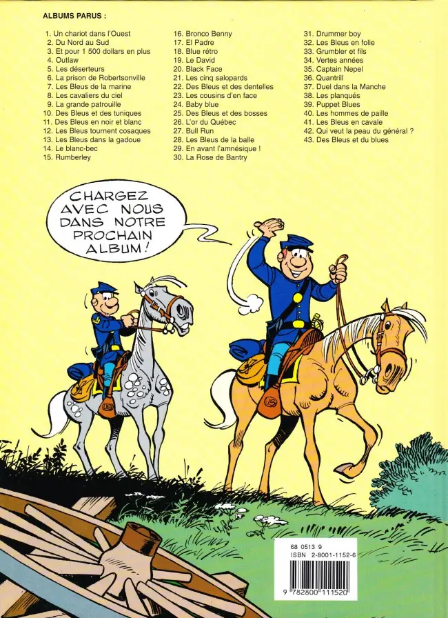 Verso de l'album Les Tuniques Bleues Tome 23 Les cousins d'en face