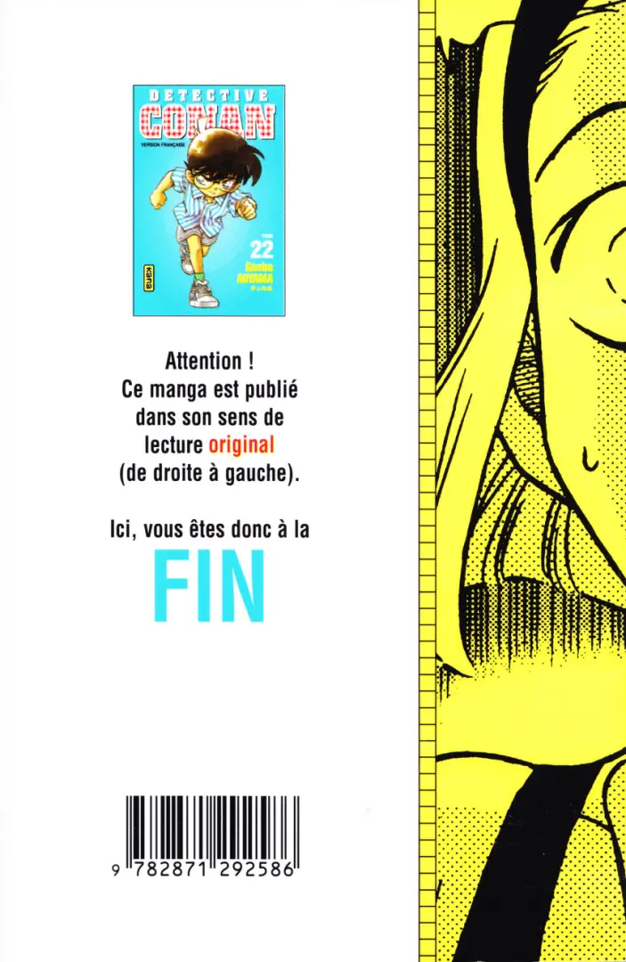 Verso de l'album Détective Conan Tome 22