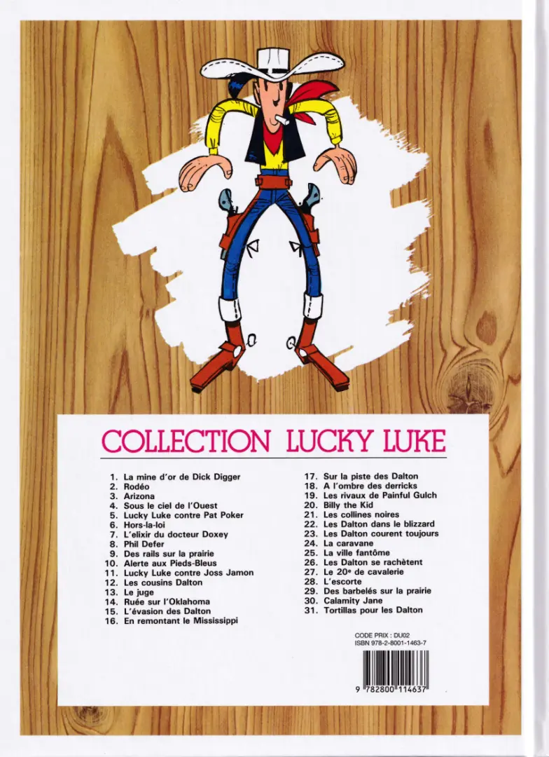 Verso de l'album Lucky Luke Tome 23 Les Dalton courent toujours