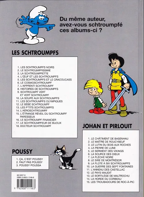 Verso de l'album Les Schtroumpfs Tome 12 Le bébé schtroumpf