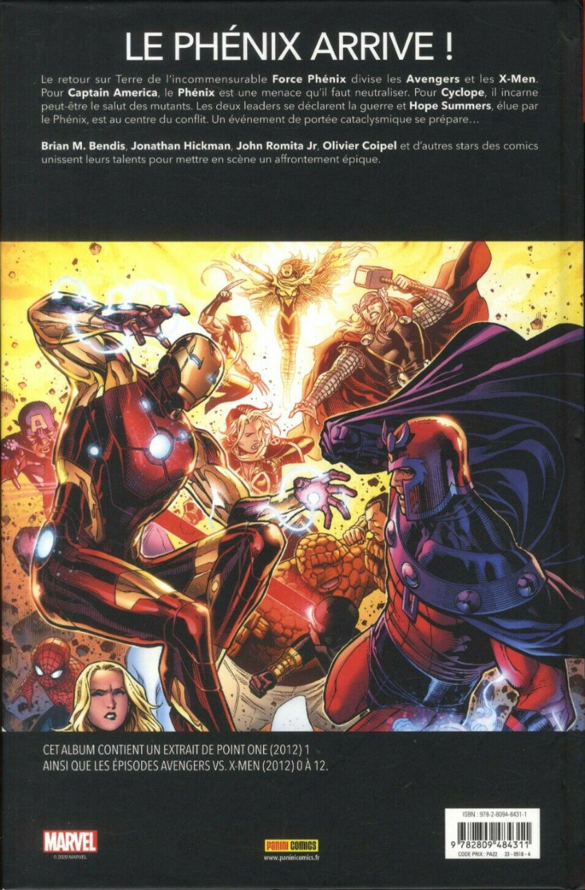 Verso de l'album Avengers vs X-Men Vol. 1
