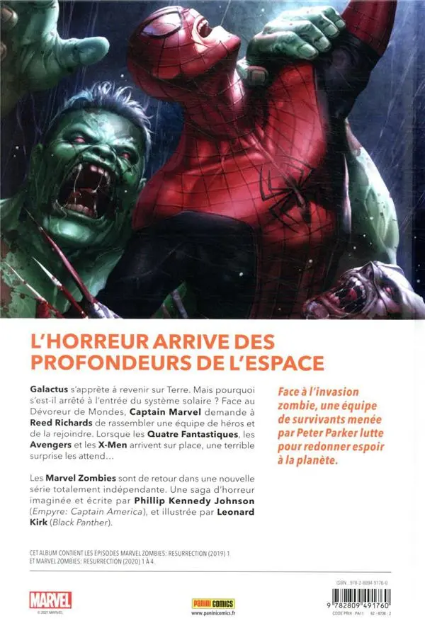 Verso de l'album Marvel Zombies Résurrection