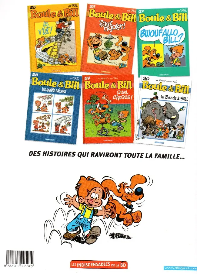 Verso de l'album Boule & Bill Tome 28 Les quatre saisons