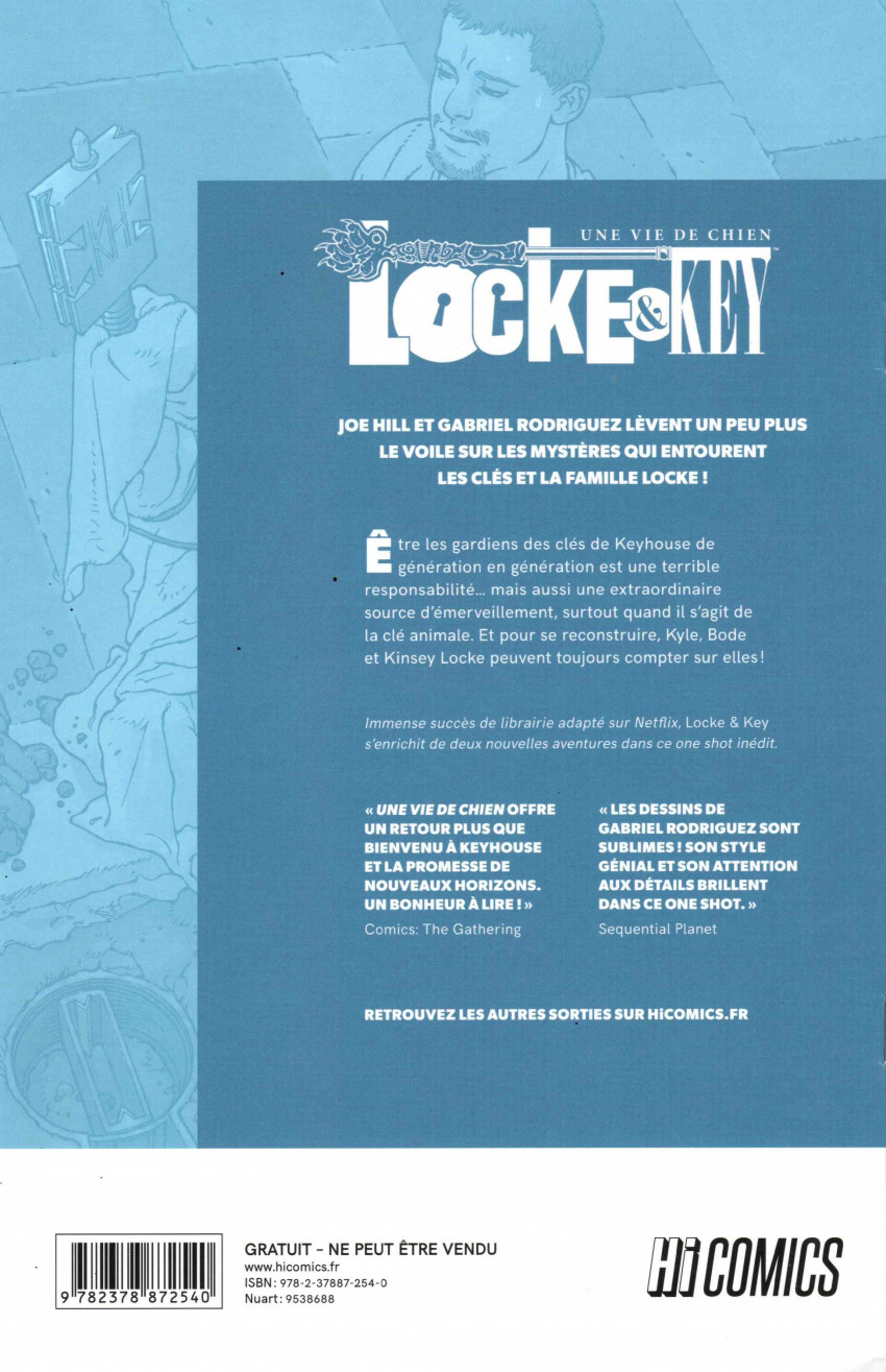Verso de l'album Locke & Key Une Vie de Chien