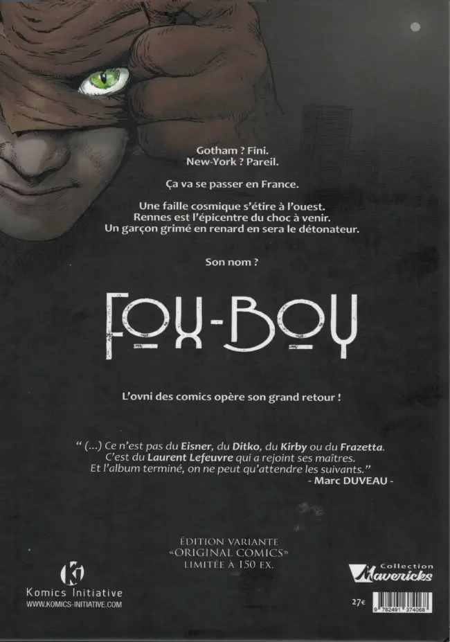 Verso de l'album Fox-Boy Komics Initiative Tome 1 Troisième souffle