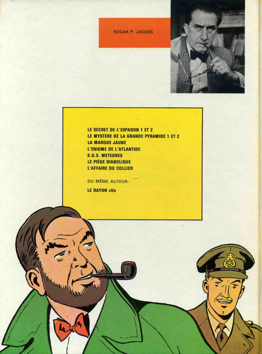 Verso de l'album Blake et Mortimer Tome 1 Le Secret de l'Espadon - Tome I - La Poursuite fantastique