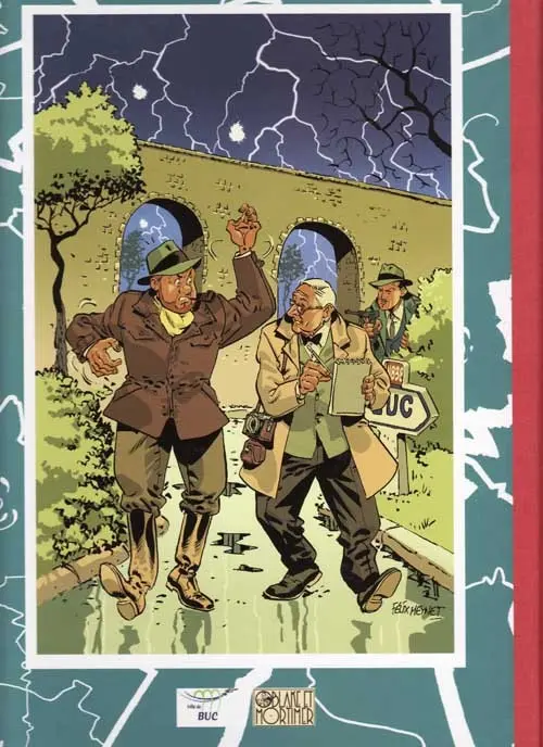 Verso de l'album Buc et Mortimer
