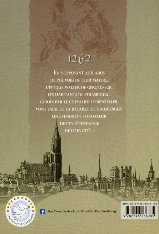Verso de l'album La Bataille de Hausbergen Le Chevalier de Liebenzeller  - 1262 Strasbourg naissance d'une ville libre