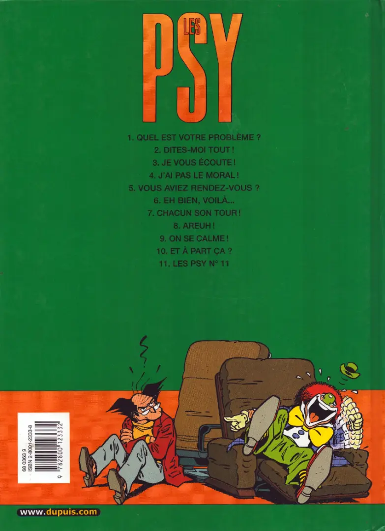 Verso de l'album Les Psy Tome 4 J'ai pas le moral !