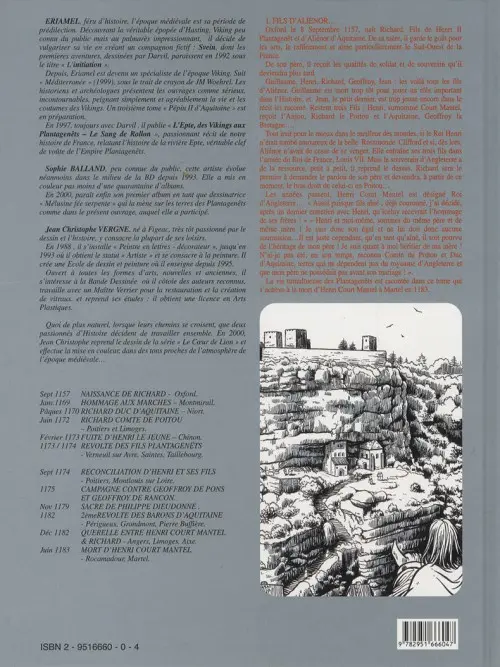 Verso de l'album Le Cœur de Lion Tome 1 Fils d'Aliénor