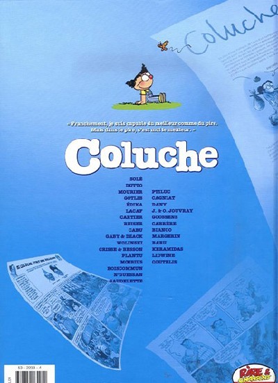 Verso de l'album Coluche