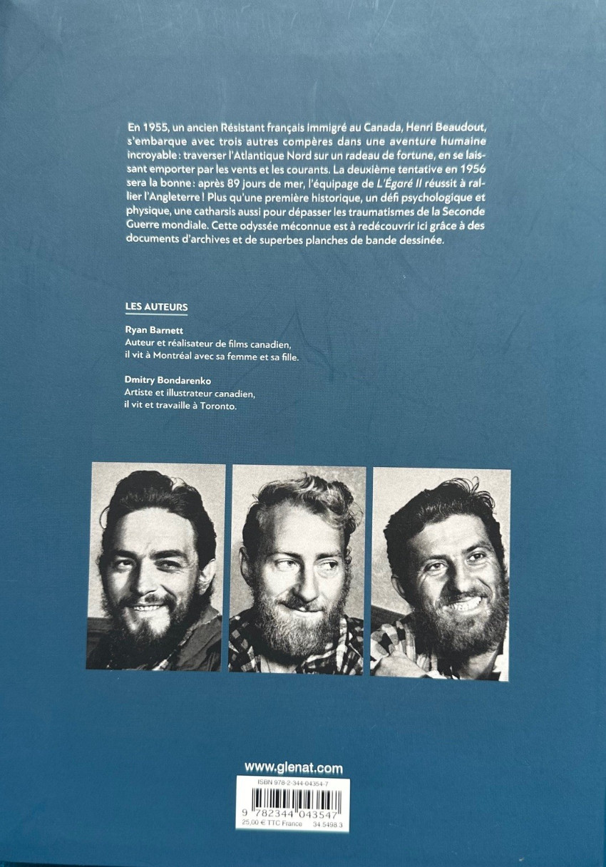 Verso de l'album L'Égaré L'Atlantique en radeau
