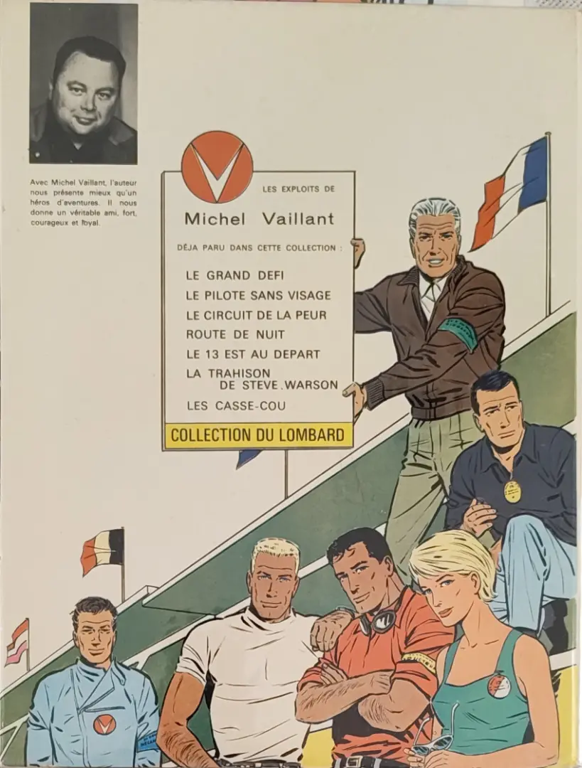 Verso de l'album Michel Vaillant Tome 5 Le 13 est au départ