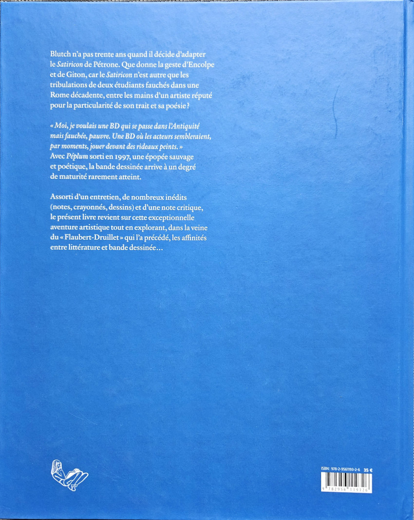 Verso de l'album Péplum / Pétrone Pétrone - Blutch. Une Rencontre