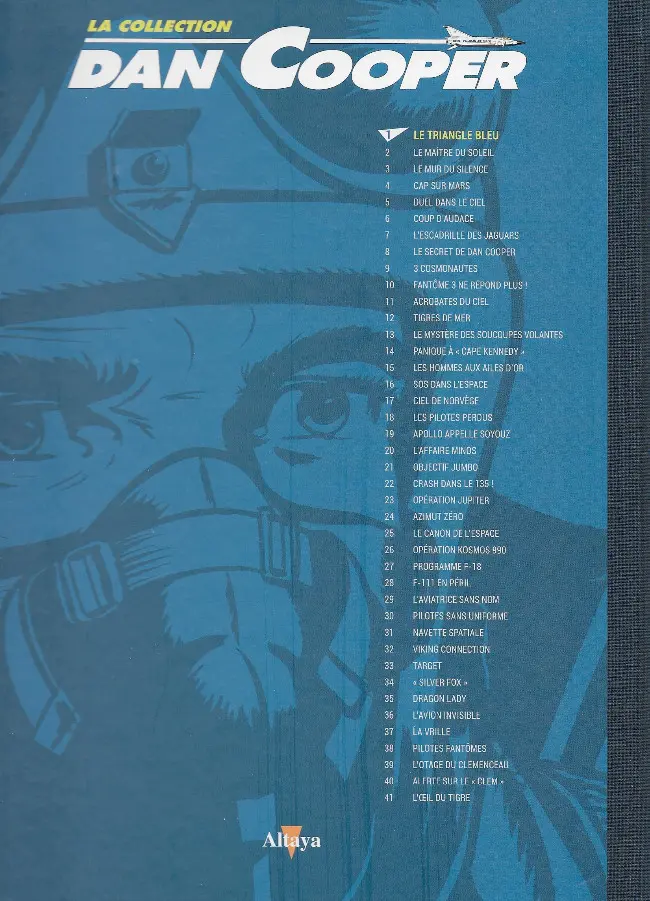 Verso de l'album Les aventures de Dan Cooper La collection Tome 1 Le triangle bleu