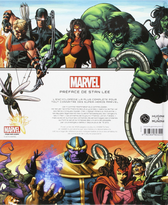 Verso de l'album Marvel l'encyclopédie