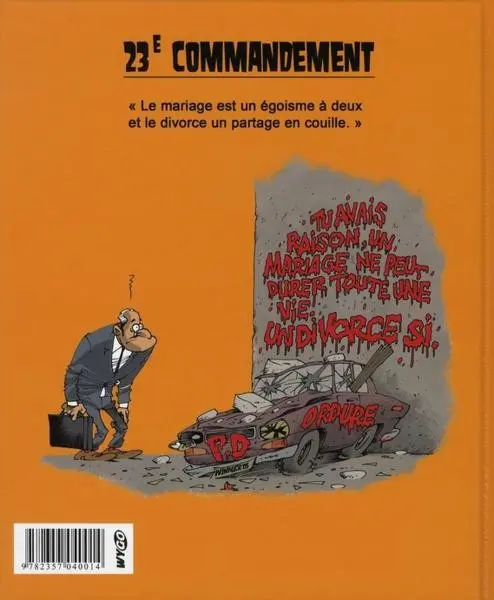 Verso de l'album Les 40 commandements Les 40 commandements du divorce