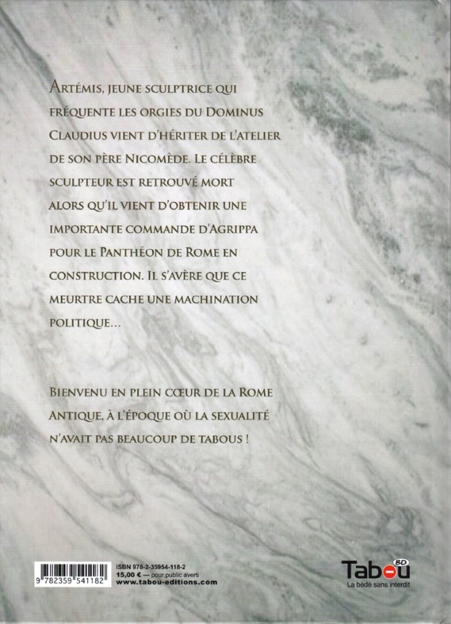 Verso de l'album Inguinis Tome 1 L'Esclave du Panthéon