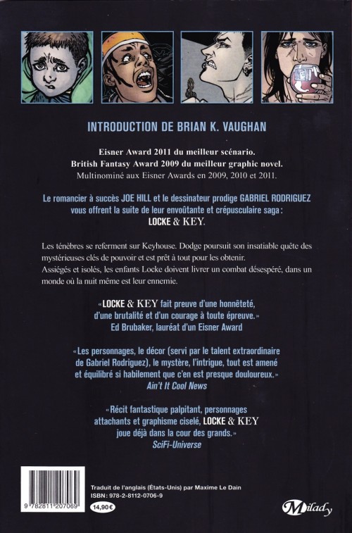 Verso de l'album Locke & Key Volume 3 La Couronne des ombres