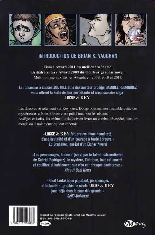 Verso de l'album Locke & Key Volume 3 La Couronne des ombres