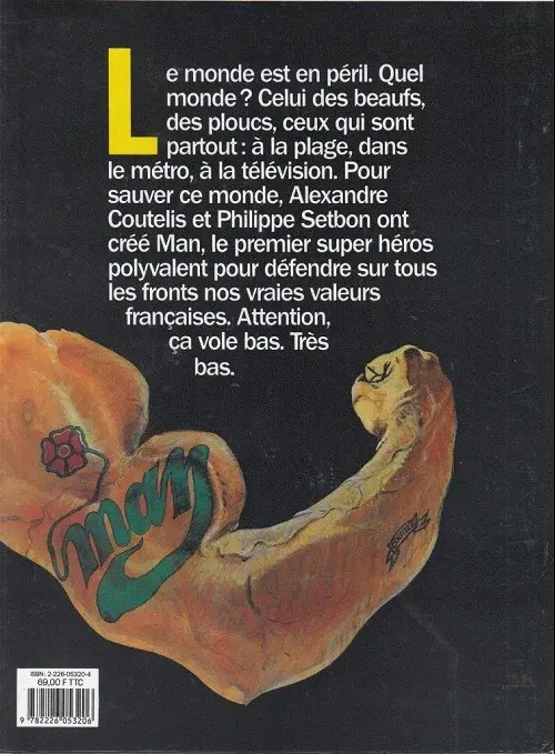 Verso de l'album Man, super héros polyvalent Tome 1